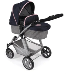BAYER CHIC 2000 Kombi Puppenwagen NELE Melange Navy Grau
