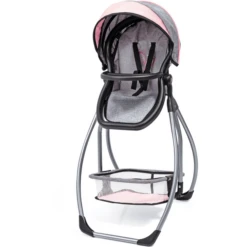 Bayer Design Puppen-Hochstuhl Trio Grau/rosa, Mit Schmetterling