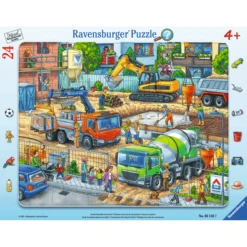 Ravensburger Rahmebpuzzle - Auf Der Baustelle Ist Was Los! 24 Teile
